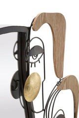 Miroir mural Picassy Métal Noir et Bois