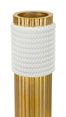 Vase en résine dorée avec finitions blanches