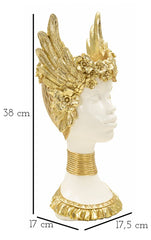 Statue buste femme dorée avec ailes