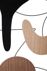 Panneau mural décoratif 3D en métal et bois abstrait