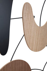 Panneau mural décoratif 3D en métal et bois abstrait