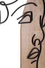 Panneau mural décoratif 3D David Métal et Bois naturel