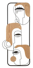 Panneau mural décoratif 3D Métal et Bois Cubisme