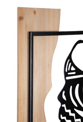 Panneau mural décoratif 3D Métal / Bois Profil Femme Tribal