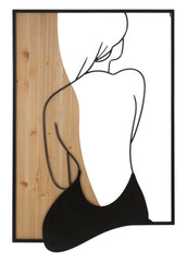 Panneau mural décoratif 3D Femme Fer et Bois