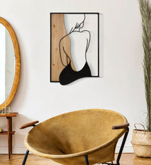Panneau mural décoratif 3D Femme Fer et Bois
