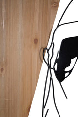 Panneau mural décoratif 3D métal et bois