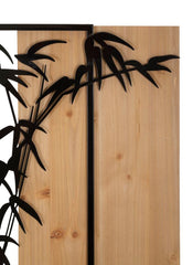 Panneau mural décoratif 3D en métal et bois Bambou