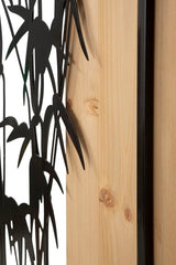 Panneau mural décoratif 3D en métal et bois Bambou