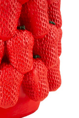 Vase en résine fraises rouges