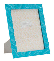 Cadre photo rectangulaire résine bleu clair