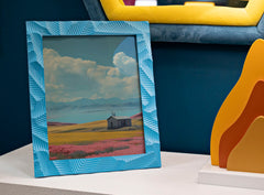 Cadre photo rectangulaire résine bleu clair