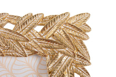 Cadre photo rectangulaire Solis Résine dorée tissage de feuilles