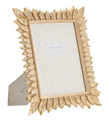 Cadre photo rectangulaire résine pétales dorés