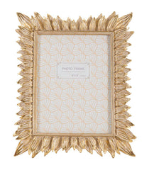 Cadre photo rectangulaire résine pétales dorés