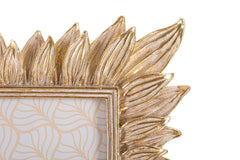 Cadre photo rectangulaire résine pétales dorés