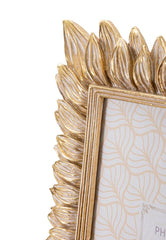Cadre photo rectangulaire résine pétales dorés