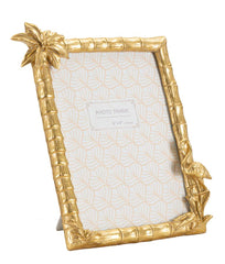 Cadre photo rectangulaire résine Flamant Rose et tiges de bambou