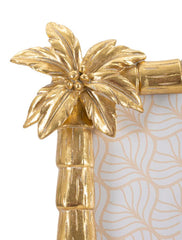 Cadre photo rectangulaire résine Flamant Rose et tiges de bambou