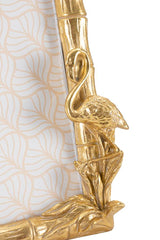 Cadre photo rectangulaire résine Flamant Rose et tiges de bambou