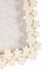 Cadre photo rectangulaire résine fleurs crème