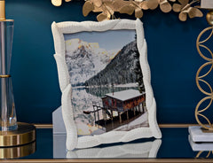 Cadre photo Serpent en résine couleur Crème