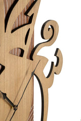 Horloge murale design futuriste bois naturel