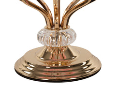 Lampe de table Tarty Métal Doré abat-jour plumes Roses