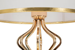 Lampe de table Slimmy Métal Doré abat-jour Tissu Blanc avec finitions Dorées