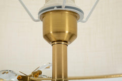 Lampe de sol métal doré abat-jour tissu beige