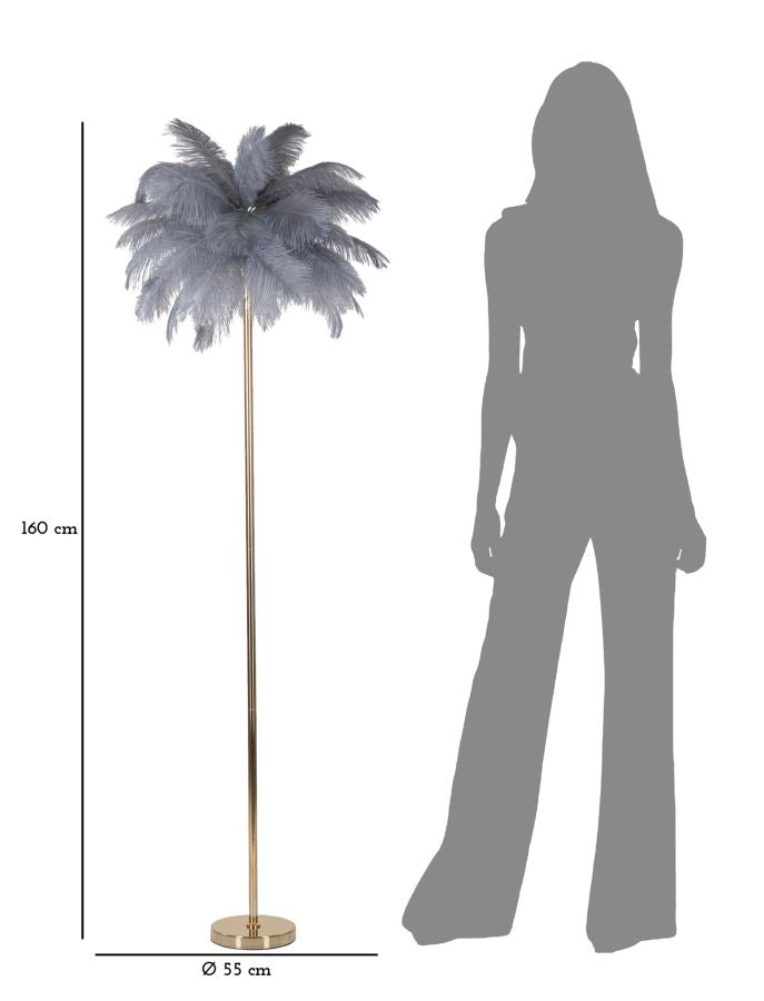 FLOOR LAMP PALM GREY CM Ø 55X160 