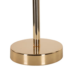 Lampe de table métallique doré abat-jour plumes blanches