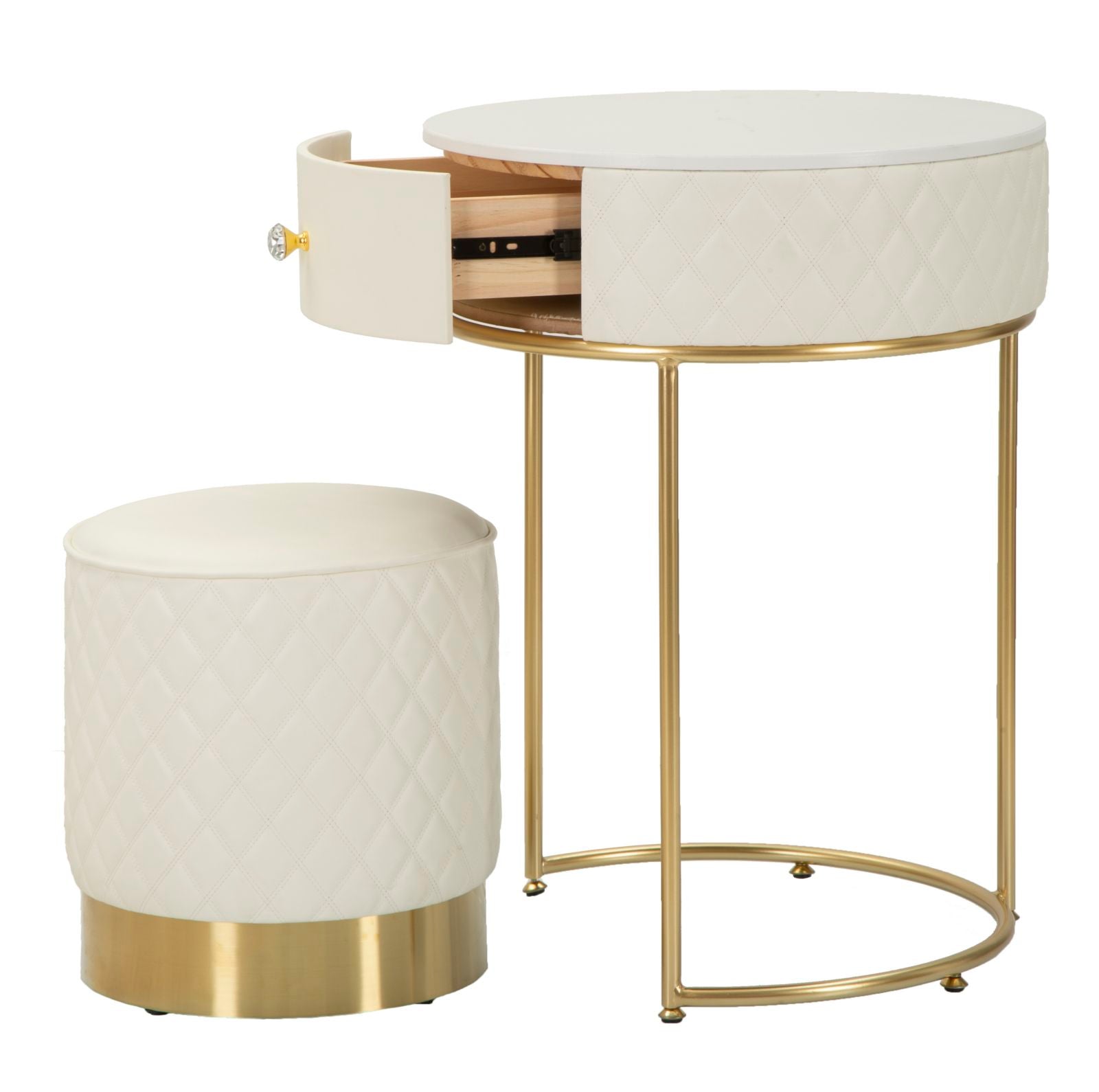 TALL BEDSIDE WITH STOOL SHARON CM Ø 52X70 - Ø 36X39
