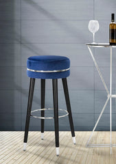 BAR STOOL PARIS BLU/SILVER CM Ø 35X74