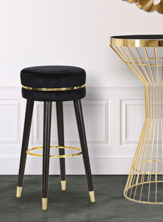 BAR STOOL  PARIS NERO/GOLD CM Ø 35X74