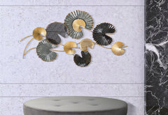 Panneau mural décoratif en fer motifs géométriques et naturels