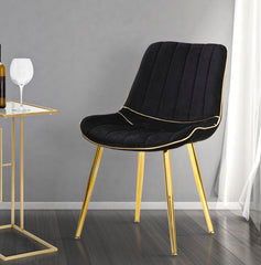 CHAIR PARIS NERA/GOLD SET 2 PCS CM 51X59X79