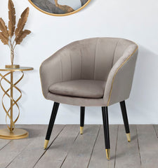 PARMCHAIR PARIS GRIGIA/GOLD CM 62X58X78