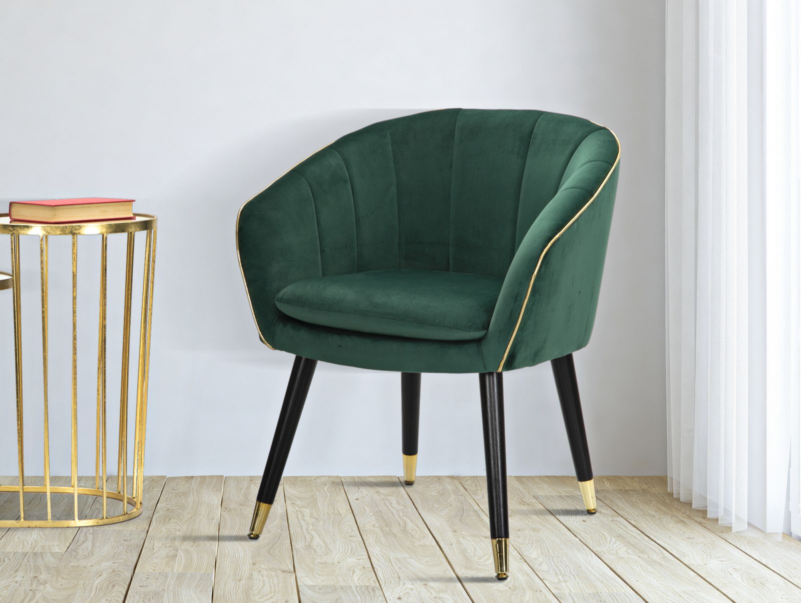 ARMCHAIR PARIS VERDE/GOLD CM 62X58X78