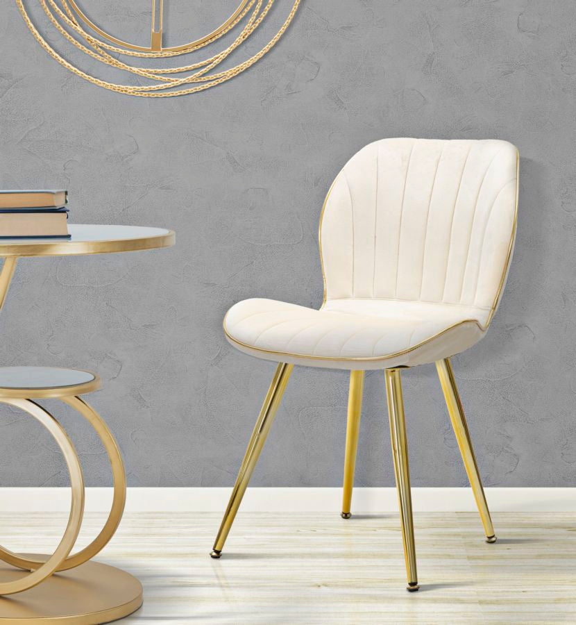 PARIS CHAIR SPACE CREAM/GOLD SET 2 PZ CM 46X58X77