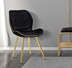 PARIS CHAIR SPACE BLACK/GOLD SET 2 PZ CM 46X58X77