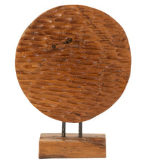 Sculpture de monnaie en teck recyclé