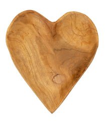 Plateau en teck recyclé Kiha en forme de cœur