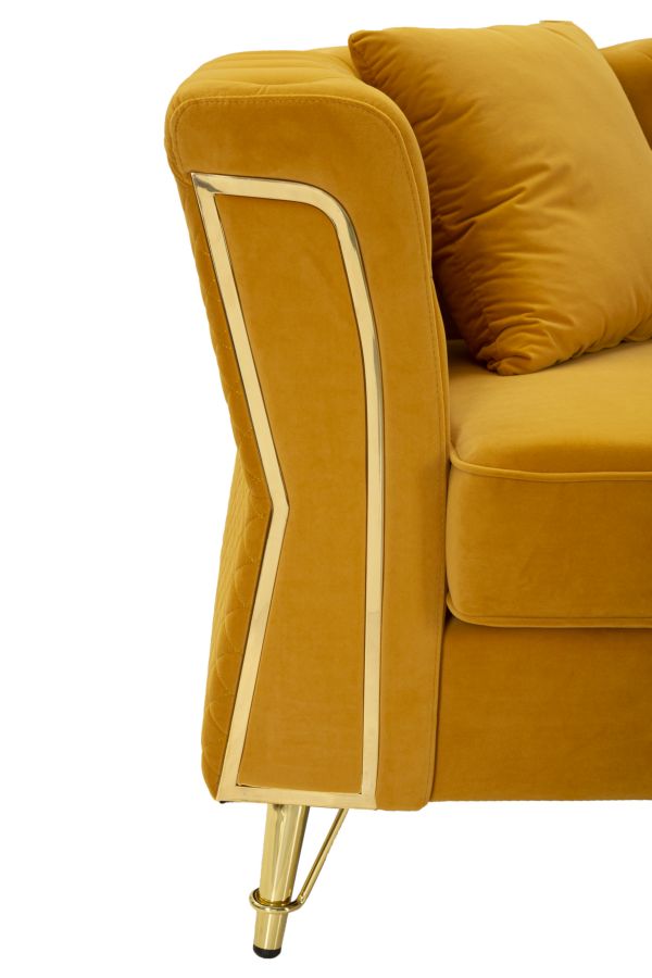 SOFA EMY MUSTARD WITH CUSHIONS  CM 162X83X76