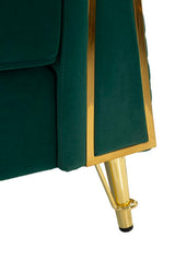 Fauteuil Emy Velours Ocre pieds Dorés