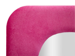 Miroir mural Theodor cadre en bois Velours Fuchsia