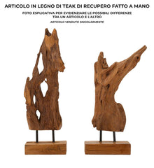 Sculpture en teck recyclé AKAR