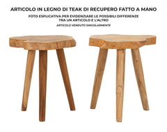 Tabouret en teck recyclé
