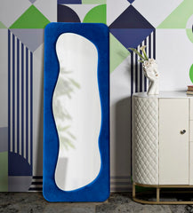 Miroir mural Theodor Velours Bleu Électrique