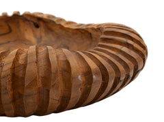 Plateau en Teck Recyclé bord sculpté